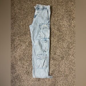 PacSun Light Blue Men's Relaxed Cargo Jeans